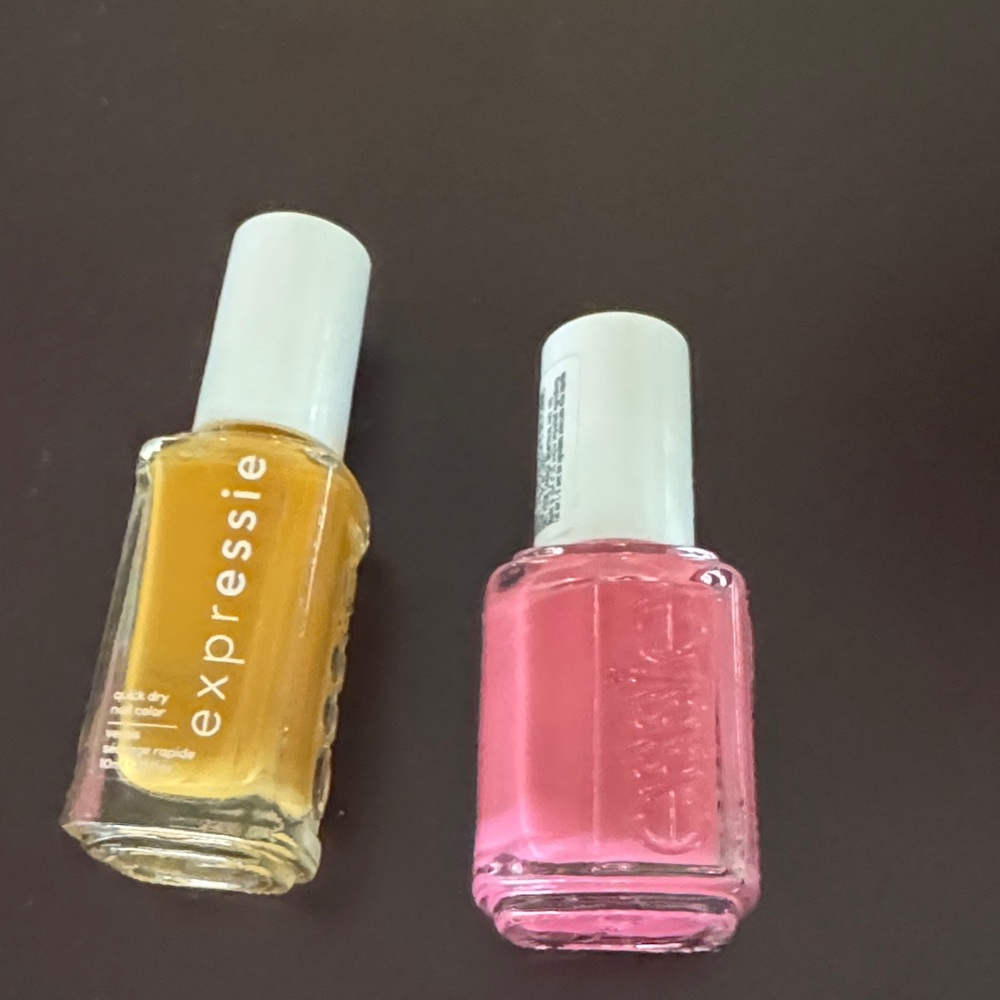 Expressie Yellow and Essie Pink Nail Polish Set